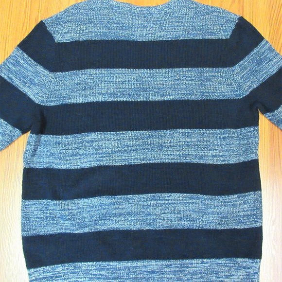 LUCKY BRAND 100% COTTON KNIT SWEATER NAVY - Picture 4 of 4